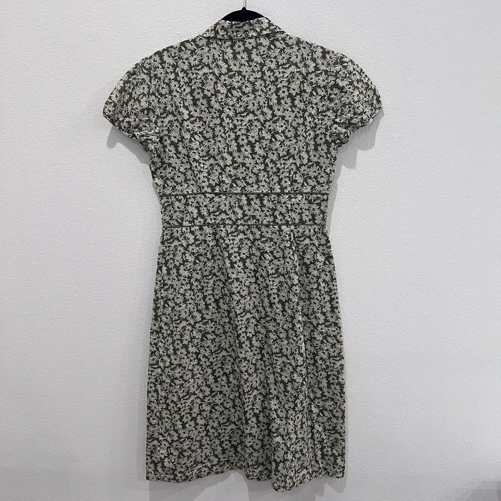Sundance sz 10  Dress Womens Cotton Short Sleeve Floral Button Up Dress Retro - Picture 5 of 7